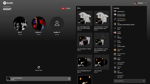 Desktop layout of LP event